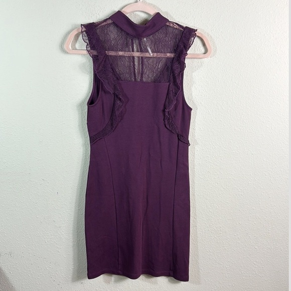 Free People Beaumont Muse Lace Trim Dress in Maroon Plum Purple size XS - Picture 11 of 11